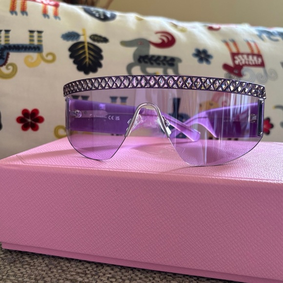 76MM Swarovski Crystal Shield Sunglasses - Picture 2 of 8